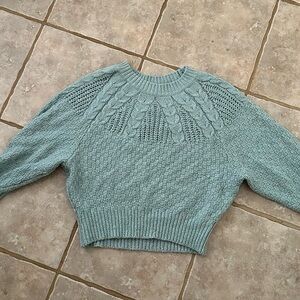 American Eagle Outfitters Mint Cable Knit Sweater